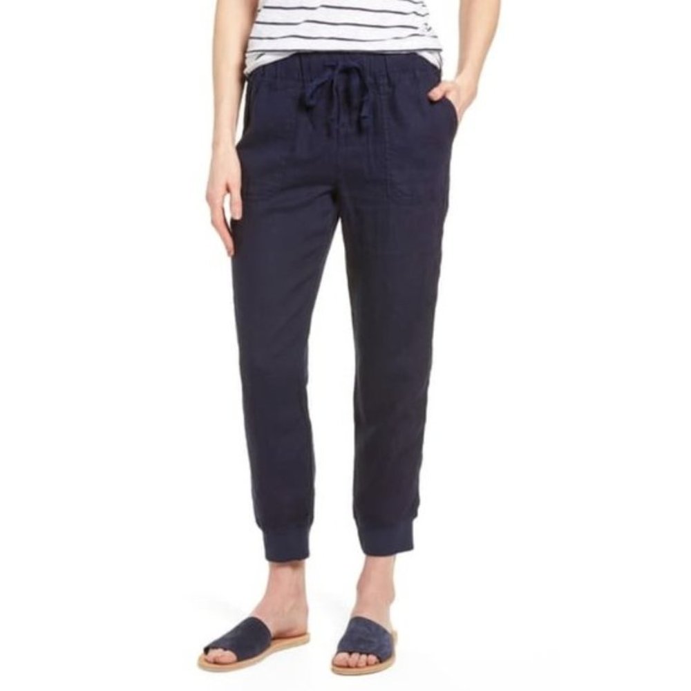 Caslon Black Linen Jogger Pants, petite Medium